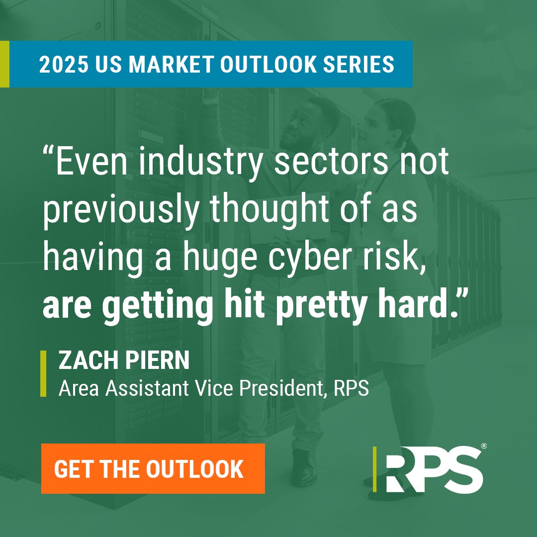 📈 Cyber Risk Is No Longer Industry-Specific. Zach Piern, Area Asst VP at RPS, warns: “Even industry sectors not previously thought of as having a huge cyber risk are getting hit pretty hard.” 

📥 Full report here: okt.to/pKbJRl
#CyberInsurance #MarketTrends #RPS