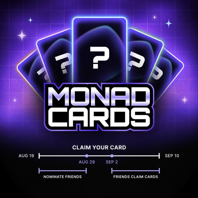 🚀 Monad Cards chính thức ra mắt! 🚀

Hôm nay, team <a href="/monad/">Monad ⨀</a> <a href="/keoneHD/">Keone Hon ⨀</a>  giới thiệu Monad Cards – món quà dành tặng Crypto Twitter như một lời tri ân 💌

👥 ~5,000 thành viên thật sự của CT đã được chọn thông qua reputation network-based approach phản ánh social graph
