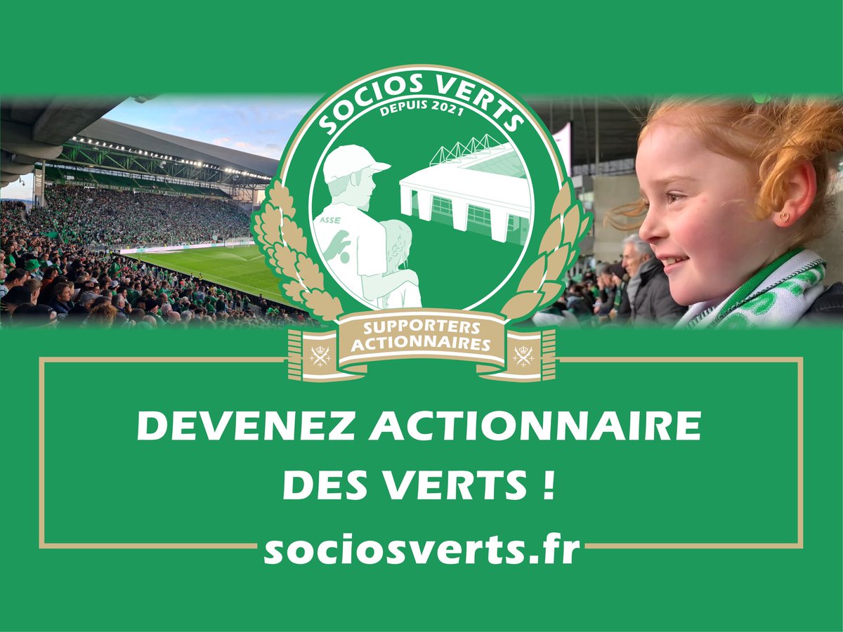 Lancement officiel de la levée de fonds Socios Verts.
Socios Verts entre au capital de l’ASSE 
Pour participer à la levée de fonds : sociosverts.fr 

#asse #sociosverts #peuplevert