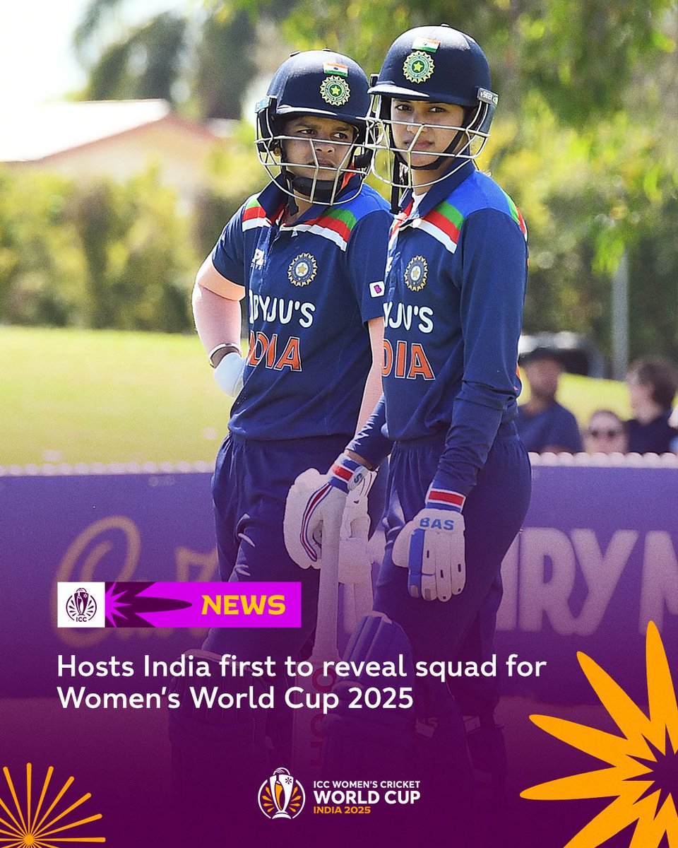 Shafali Verma misses out as India announce their squad for #CWC25 on home soil 👀 

More 👉  icc-cricket.com/news/hosts-ind…