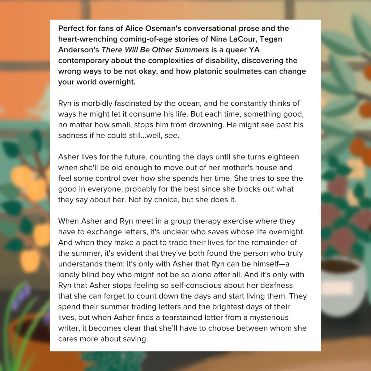 storygraph giveaway for THERE WILL BE OTHER SUMMERS is live! enter for a chance to win one of 50 digital and 3 physical copies ☀️ one month until release day