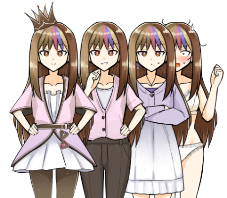 自作立ち絵投稿祭向けにぎゃら子さんメインの動画を作ろうと思ったので立ち絵作りました 