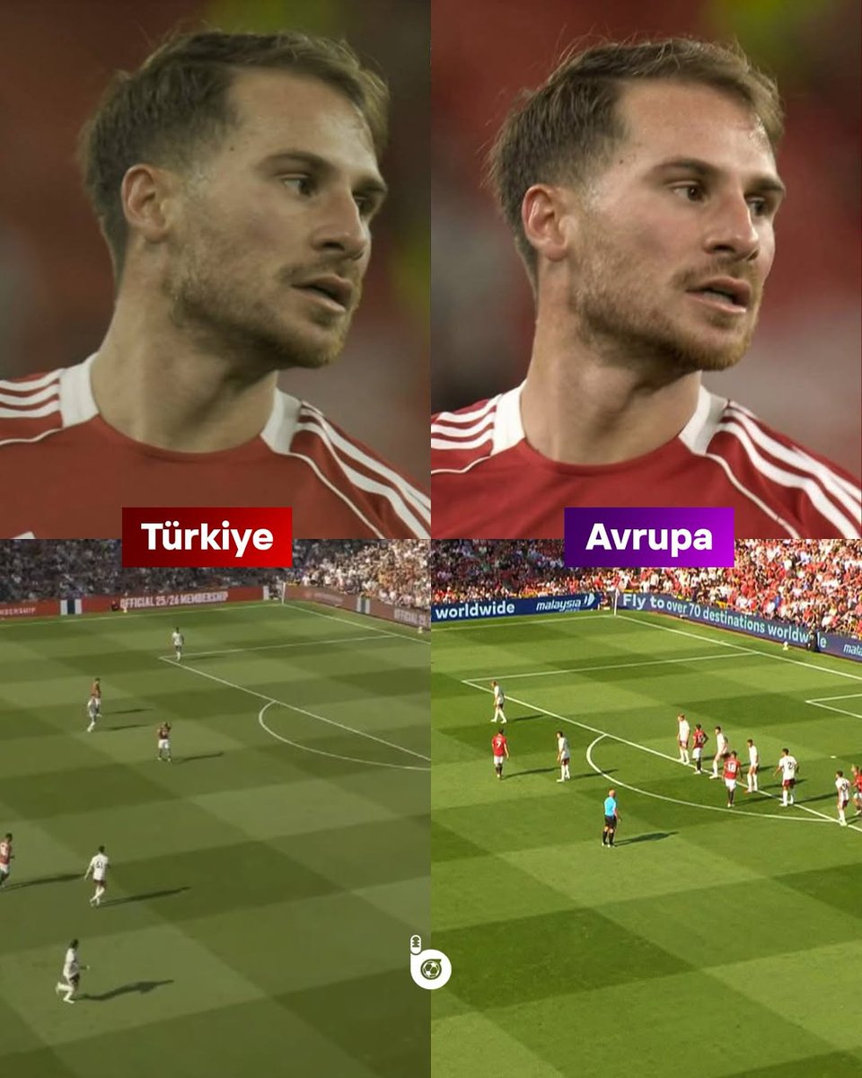 Zorunlu_31's tweet photo. Aynı maçtan; Türkiye ve Avrupa'daki yayın kalitesi farkı: https://t.co/y11sNdyGCV