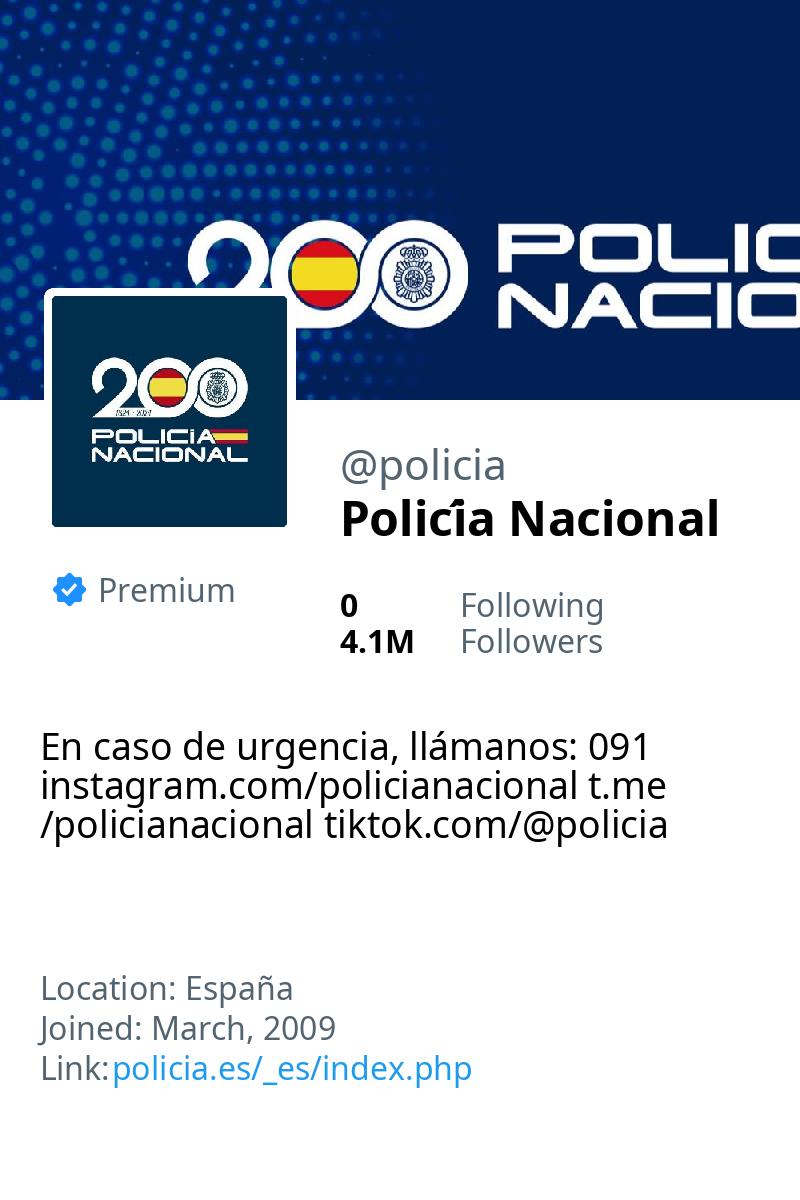 🆕 @info_tgss ha comenzado a seguir a <a href="/policia/">Policía Nacional</a>