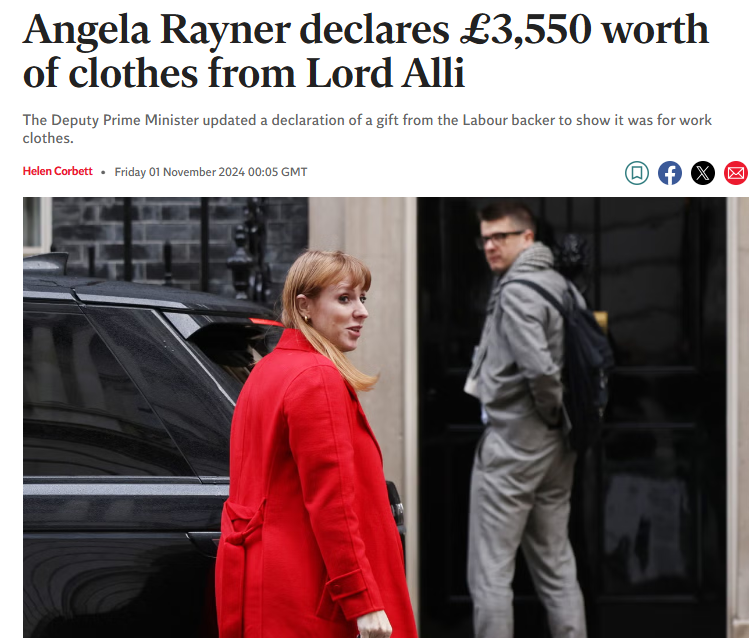 EJ_McGuinness's tweet image. .@AngelaRayner wearing a "posh" blazer no doubt... seeing as it was donated from Lord Ali. #ClassWars