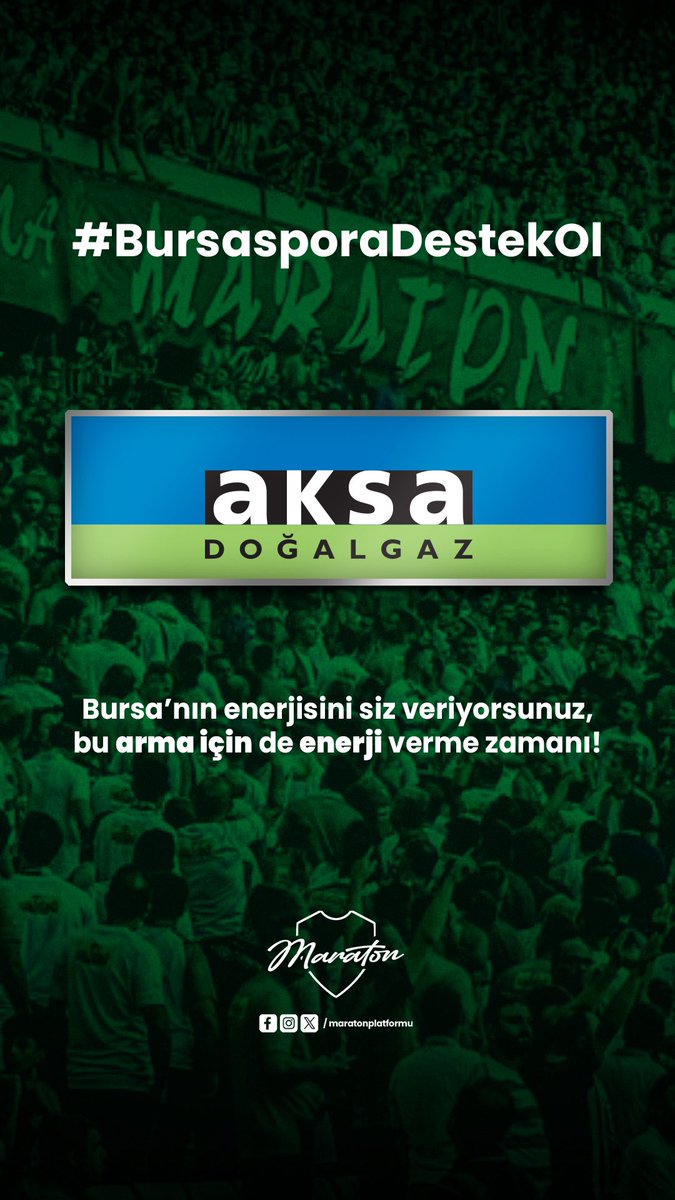 Yıllardır Bursamızda faaliyet gösteren Aksa Doğalgaz firmasını, Bursaspor’umuzun zorlu yolculuğunda bu arma için de enerji verme zamanı diyerek kulubümüze gereken desteği vermeye davet ediyoruz. #BursasporaDestekOl <a href="/DOGALGAZAKSA/">Aksa Doğalgaz</a>