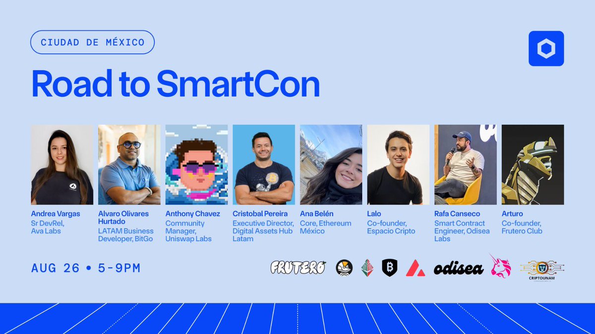 ¡Estamos a solo 7 días!

Road to SmartCon de Chainlink en Ciudad de México es imperdible.