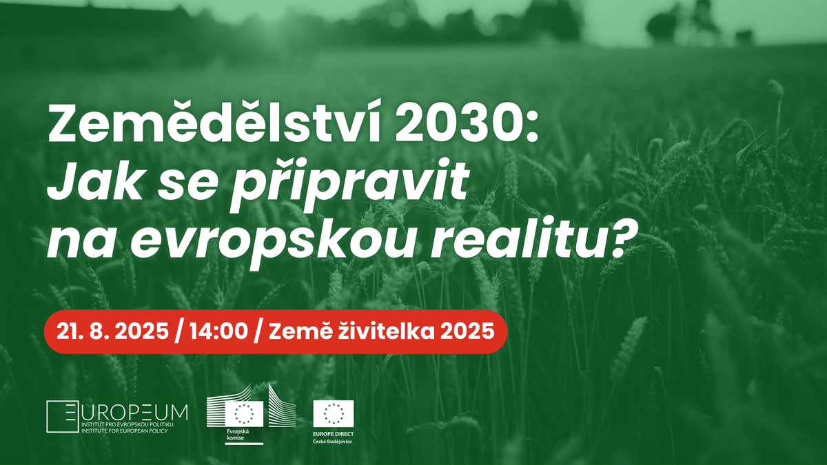 Budeme na Zemi živitelce 2025! 

Co čeká české zemědělce v nadcházejících letech? Přijďte se dozvědět, jaké změny přináší Evropská unie v oblasti zemědělské politiky, environmentálních opatření a nových technologických požadavků. Budeme diskutovat o tom, co čeká zemědělce v