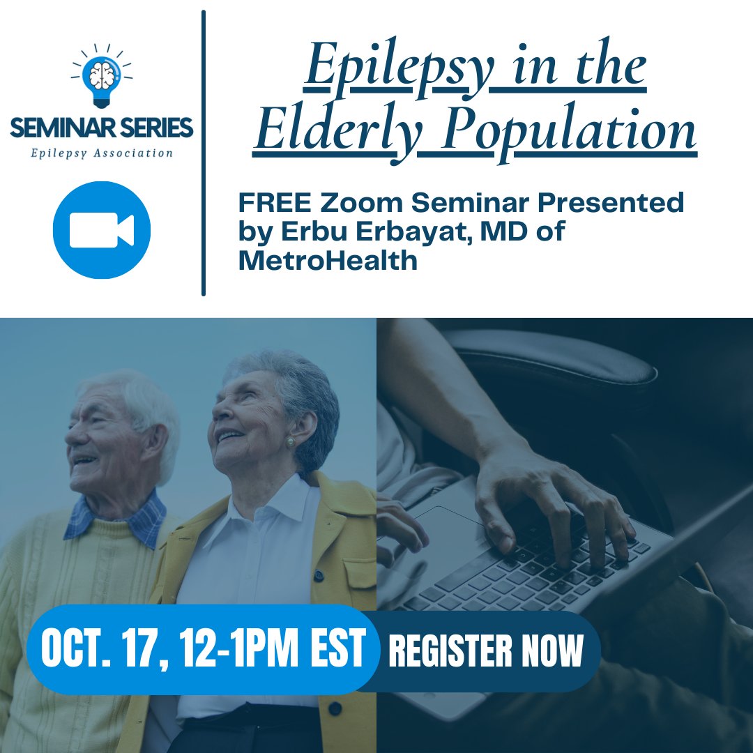 After the age of 55, you become more likely to develop epilepsy, even if you've never had a seizure. Join us over Zoom on October 17th for a free seminar to learn more about epilepsy in older adults.

Register for free: weblink.donorperfect.com/2025seminarser…