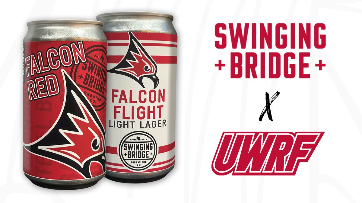 Big news, Falcon fans!

Swinging Bridge Brewing Company and UWRF Athletics have introduced the first official Falcon craft beers, Falcon Red &amp; Falcon Flight Light!

🎉 Join us for the Official Launch Party:
📅 Friday, Sept. 5 ⏰ 4-7 PM
📍 Swinging Bridge Brewery, River Falls WI