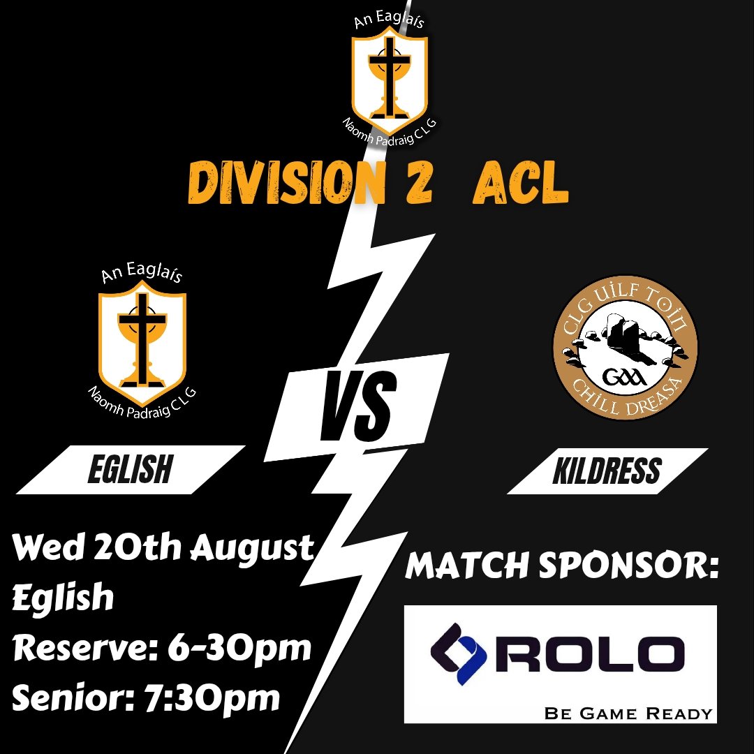 Seniors and Reserves play tomorrow evening. Thanks to Rolo Sports for sponsoring the Senior game