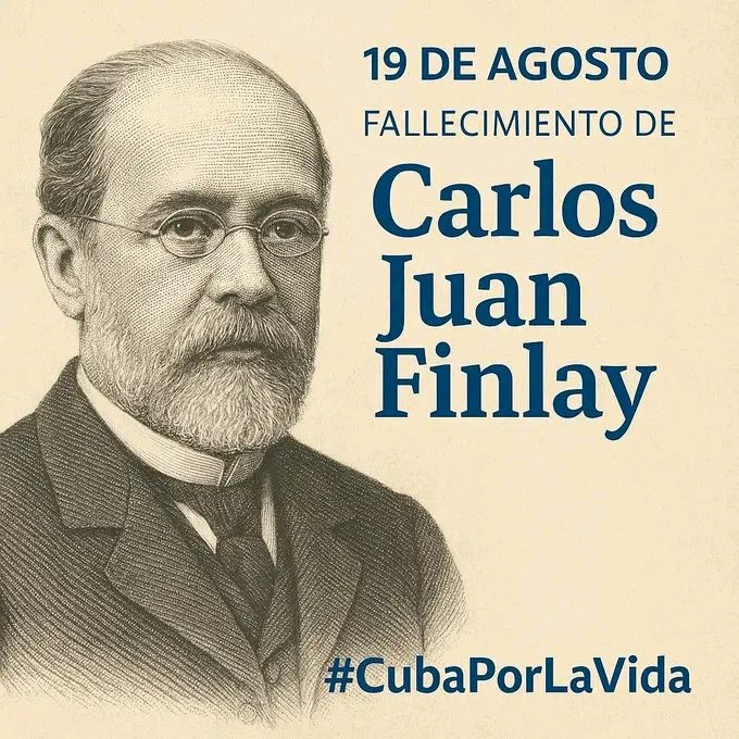 Gladys Martínez Verdecia (@gladysartemisa) on Twitter photo Carlos J. Finlay falleció un día como hoy de 1815,eminente científico cubano 🇨🇺 convertido en benefactor de la humanidad.
#ArtemisaJuntosSomosMás
#CubaEstáFirme
<a href="/DiazCanelB/">Miguel Díaz-Canel Bermúdez</a>
<a href="/PartidoPCC/">Partido Comunista de Cuba</a>
<a href="/PresidenciaCuba/">Presidencia Cuba 🇨🇺</a> Carlos J. Finlay falleció un día como hoy de 1815,eminente científico cubano 🇨🇺 convertido en benefactor de la humanidad.
#ArtemisaJuntosSomosMás
#CubaEstáFirme
<a href="/DiazCanelB/">Miguel Díaz-Canel Bermúdez</a>
<a href="/PartidoPCC/">Partido Comunista de Cuba</a>
<a href="/PresidenciaCuba/">Presidencia Cuba 🇨🇺</a>