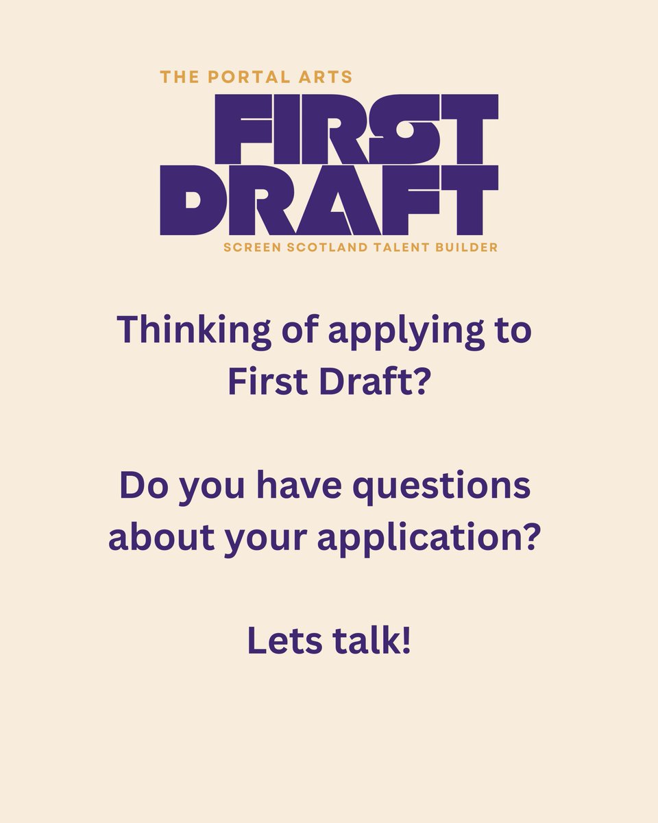First Draft - Screen Scotland Talent Builder tweet media