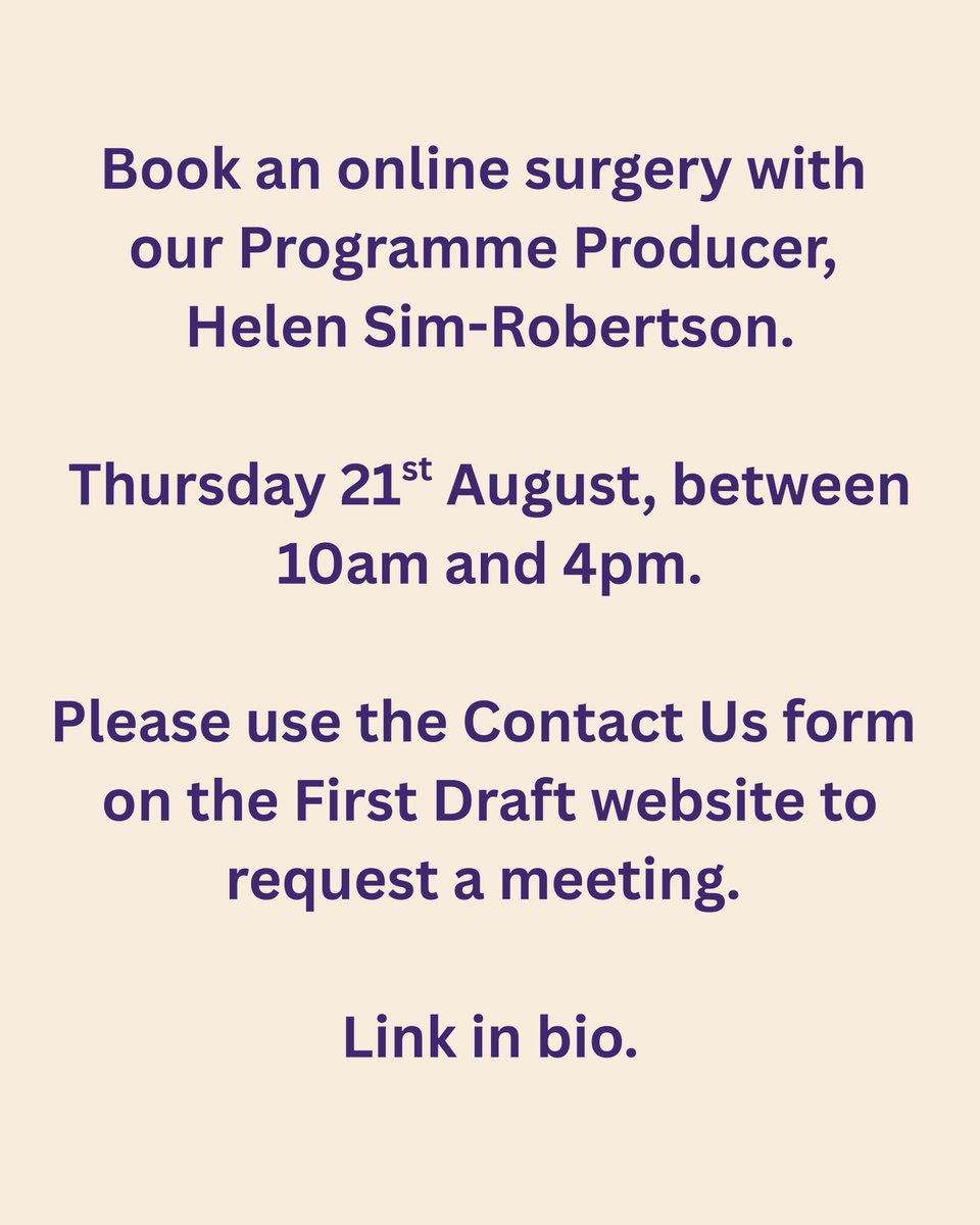 First Draft - Screen Scotland Talent Builder tweet media