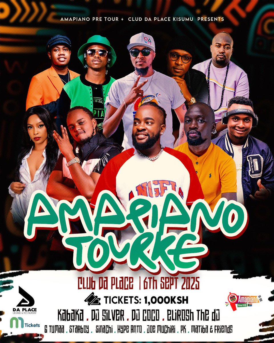 daplacekisumu's tweet photo. AMAPIANO RETURNS on 6th September featuring y’all favorite acts on stage 🔥🔥 Charges : 1000/=
#amapianotourkisumu #enjoymenthq # wearetheparty https://t.co/oKZ4DQOADP