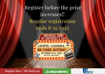 Heads up, HR friends!
Regular registration ends on August 31st for the 2025 ARSHRM Conference &amp; Expo! If you’ve been waiting to grab your ticket… now’s the time. 

Lock in your spot before the price bump! #arshrm2025 #HR2025

conference.arshrm.com/register-for-t…