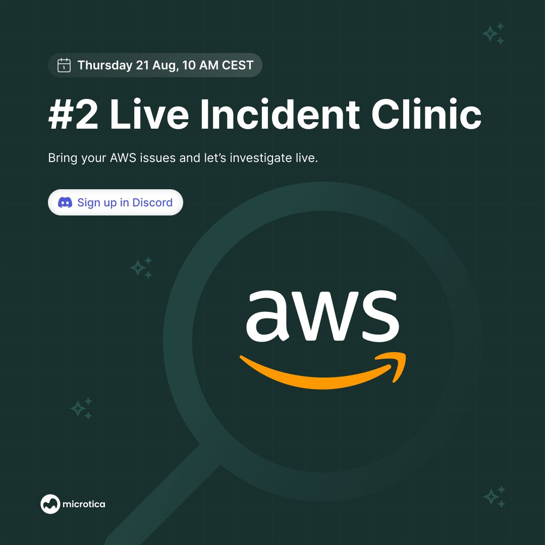 AI meets real DevOps chaos. 🚨

Next #AIIncidentClinic goes live Aug 21, 10 AM CEST.

Watch our AI Incident Investigator dissect incidents before they hit production.

💻 RSVP: lnkd.in/d8QZUhU5

#DevOps #SRE #AIinOps #Microtica #AIAgents
