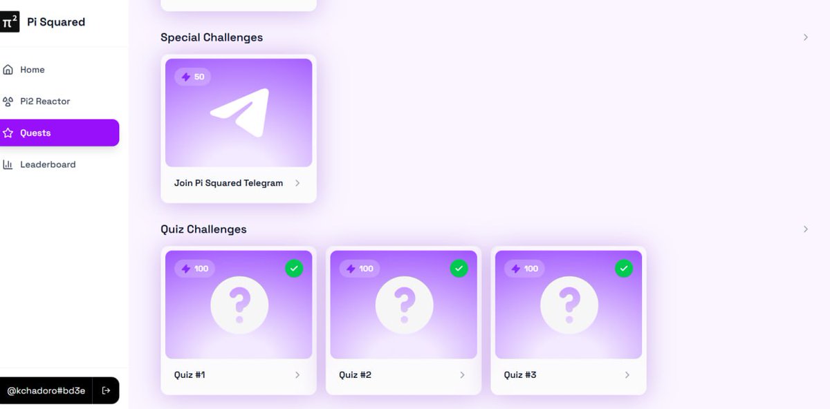 ✨Bắt đầu hành trình với <a href="/pisquared/"></a> thôi anh em
🔸Link:
portal.pi2.network 

🔸Đáp án Quiz:
1, No
2. Above 100.000
3. None, because Fastest validator don't need to talk to each other

Trước tiên thế đã, tranh thủ không trại vô lại lag