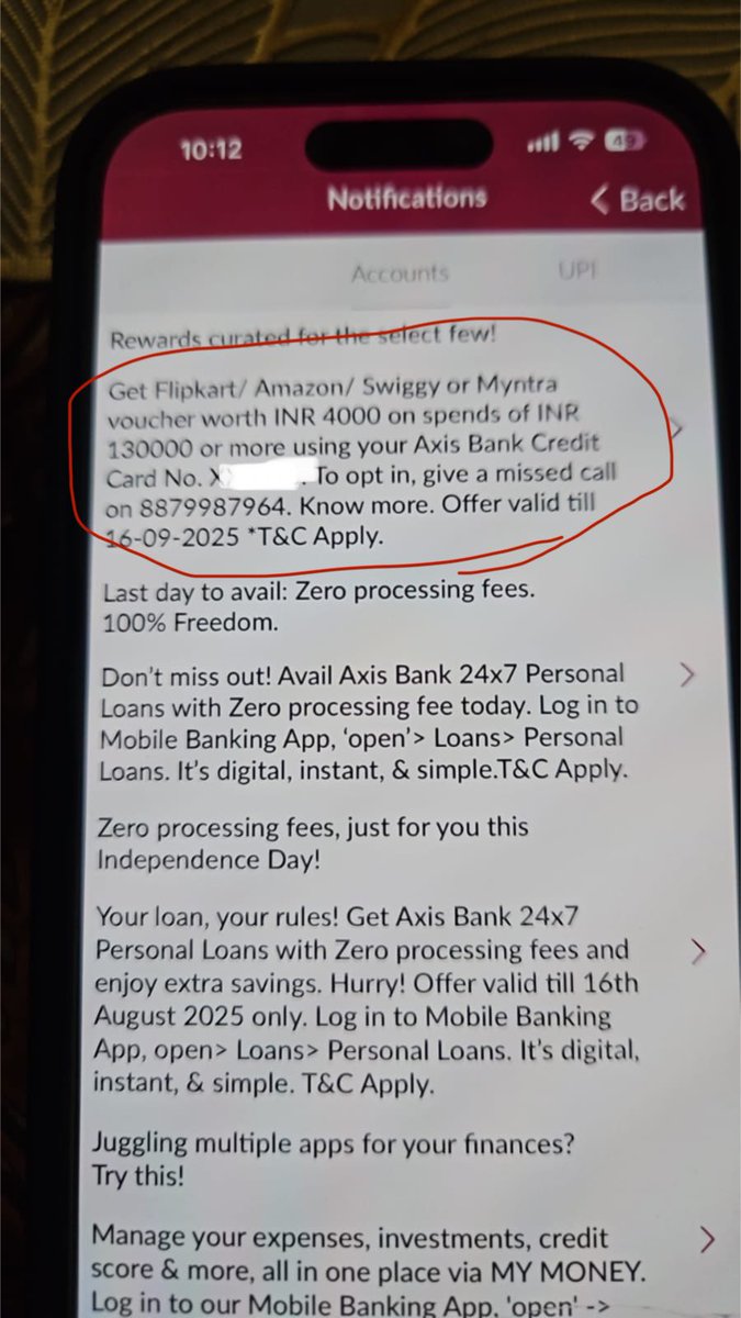 taditdash's tweet image. Got my axis spend based offer. 

Rs 1,30,000 before 16 Sept 2025 to receive Rs 4000 Flipkart/Amazon/Swiggy or Myntra.

That is ~3% return… 🕺

Moreover as it is Atlas, miles will be credited for the spends min 2%, max 5%. Anywhere between 2,600 - 6,500.

Have you got your offer?…