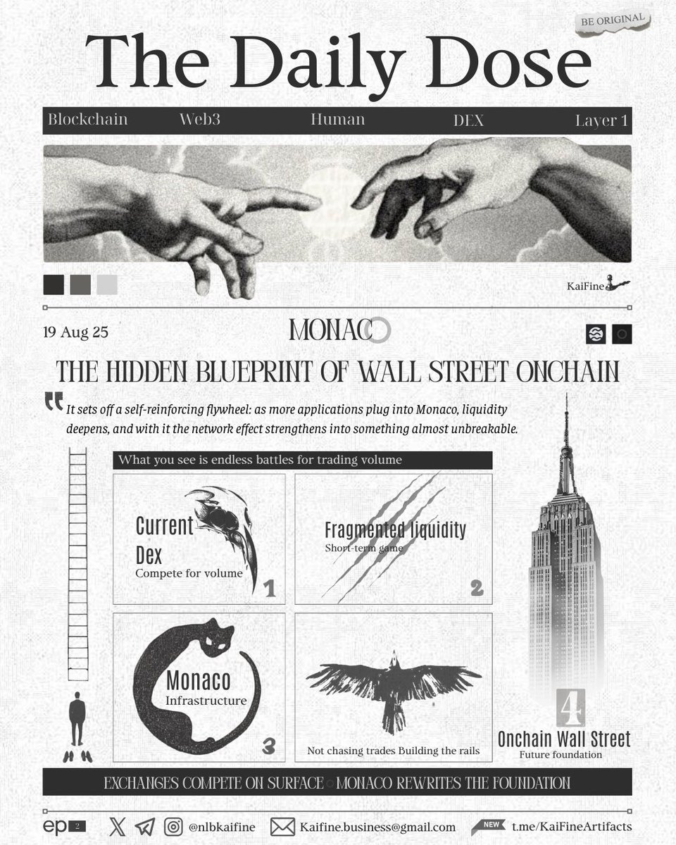 KaiFi The Auditor (@0xkaifi) on Twitter photo RWA could hit $30T by 2034, sounds wild, but with BlackRock, Goldman Sachs, and Standard Chartered all-in, it’s pretty clear that TradFi money is flowing into crypto like crazy.
⚫️ The big trend? Onchain everything
And now… even Wall Street is going onchain with <a href="/MonacoOnSei/">Monaco Protocol</a>. RWA could hit $30T by 2034, sounds wild, but with BlackRock, Goldman Sachs, and Standard Chartered all-in, it’s pretty clear that TradFi money is flowing into crypto like crazy.
⚫️ The big trend? Onchain everything
And now… even Wall Street is going onchain with <a href="/MonacoOnSei/">Monaco Protocol</a>.