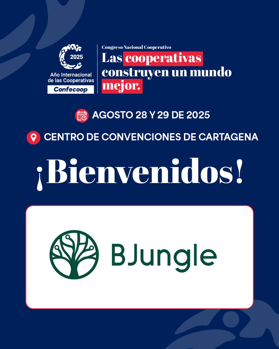 Confecoop (@confecoopcol) on Twitter photo Nuevo Aliado Estratégico se suma al 24 Congreso Nacional Cooperativo.
28 y 29 de agosto
Cartagena
💥BIENVENIDO  BJUNGLE 💥
Las cooperativas construyen un mundo mejor
confecoop.coop/agenda-confeco… Nuevo Aliado Estratégico se suma al 24 Congreso Nacional Cooperativo.
28 y 29 de agosto
Cartagena
💥BIENVENIDO  BJUNGLE 💥
Las cooperativas construyen un mundo mejor
confecoop.coop/agenda-confeco…