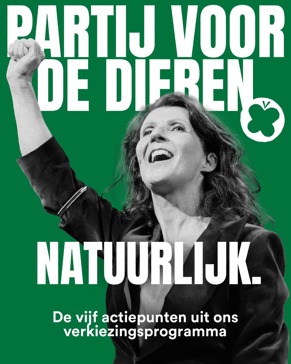 Trots op ons geweldige programma en ijzersterke lijst! Mensen snakken naar echte oplossingen. Heeft de Partij voor de Dieren die oplossingen? Natuurlijk!

Tijd voor radicaal groene, diervriendelijke en rechtvaardige keuzes

partijvoordedieren.nl/nieuws/natuurl…