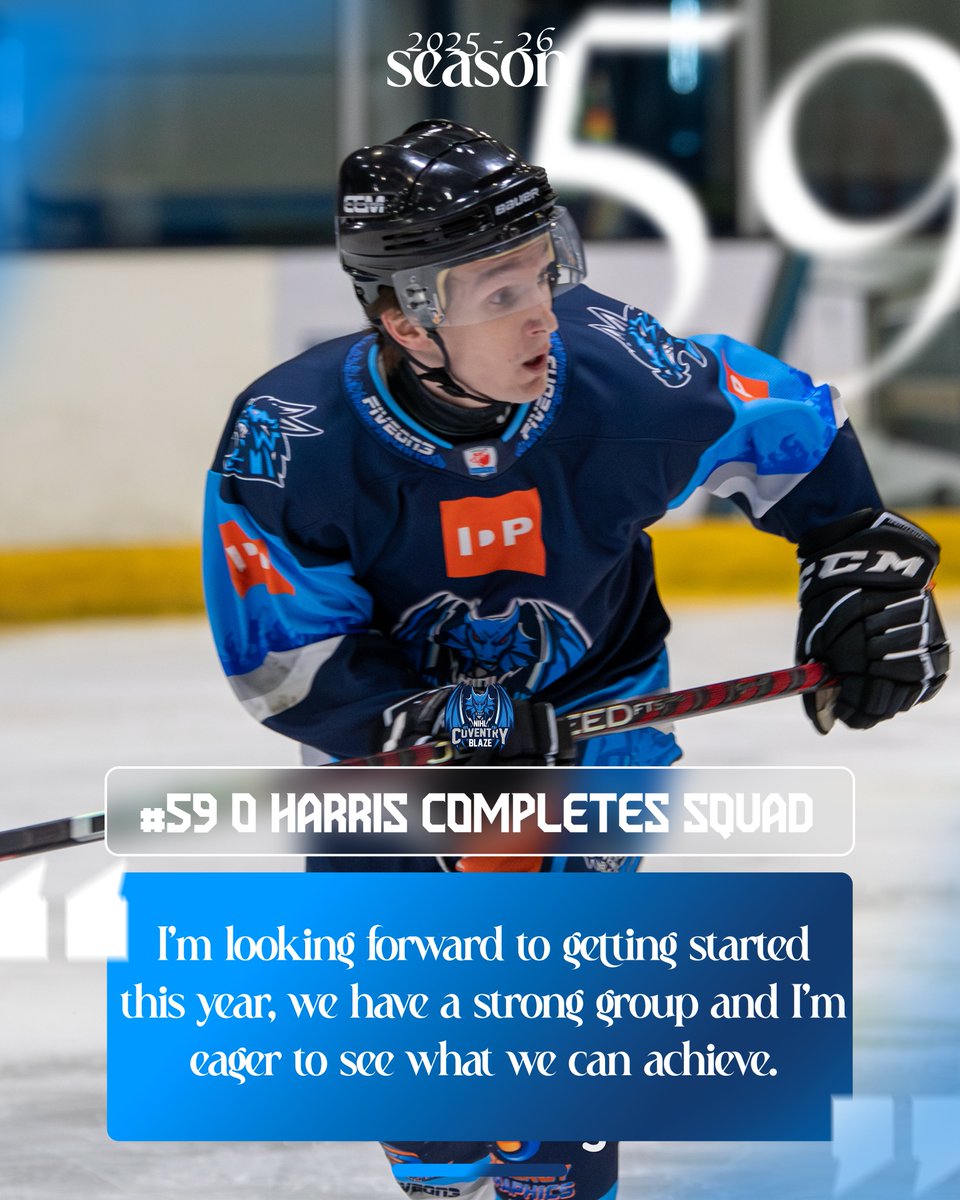Ollie Harris Completes Opening Night Roster 🐉

IPD Coventry NIHL Blaze are pleased to announce the return of 26-year-old forward, Oliver Harris, for the 2025/26 season.

Read More 👉 coventrynihlblaze.com/news-1/ollie-h…