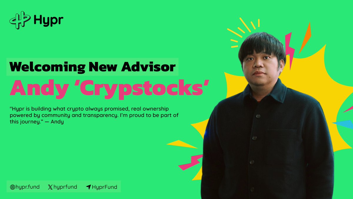 𝐇𝐘𝐏𝐑 𝐣𝐮𝐬𝐭 𝐠𝐨𝐭 𝐬𝐭𝐫𝐨𝐧𝐠𝐞𝐫.

Meet Andy, the newest advisor to our team, founder of <a href="/crypstockss/">crypstocks.mvp</a> , and an entrepreneur behind 10+ businesses across multiple industries.

Andy’s journey:
• Founder of Crypstocks, one of Indonesia’s largest blockchain communities with