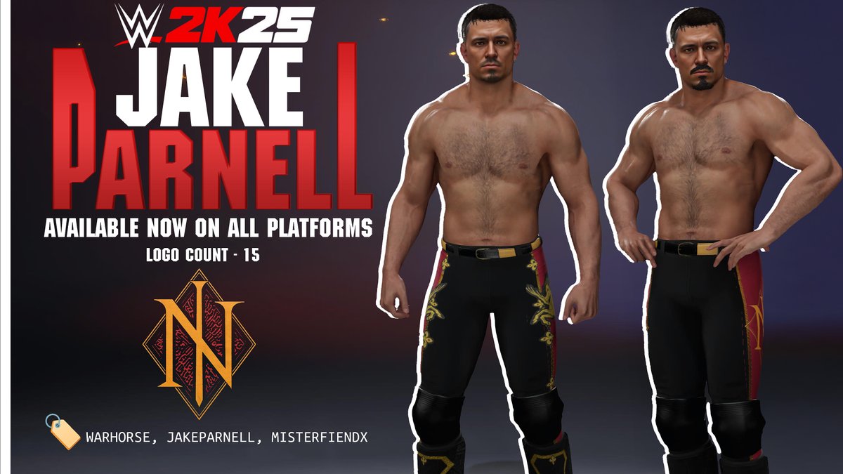Mr.FiendX (@misterfiendx) on Twitter photo Another CAWS Pack uploaded to CC ๐จ๐ฆ๐ฆฉโ๏ธ๐ถ๏ธ
All are now available on #WWE2K25
๐ท๏ธ PEYEYWILLIAMS, KODYLANE, WARHORSE, JAKEPARNELL, MisterFiendX
โ Warhorse Jake Parnell
โ Petey Williams
โ Kody Lane
โ
Available on all platforms
Credits:
<a href="/VeryKodyLane/">Kody โKokoโ Lane</a> - Tattoos and attire refs Another CAWS Pack uploaded to CC ๐จ๐ฆ๐ฆฉโ๏ธ๐ถ๏ธ
All are now available on #WWE2K25
๐ท๏ธ PEYEYWILLIAMS, KODYLANE, WARHORSE, JAKEPARNELL, MisterFiendX
โ Warhorse Jake Parnell
โ Petey Williams
โ Kody Lane
โ
Available on all platforms
Credits:
<a href="/VeryKodyLane/">Kody โKokoโ Lane</a> - Tattoos and attire refs