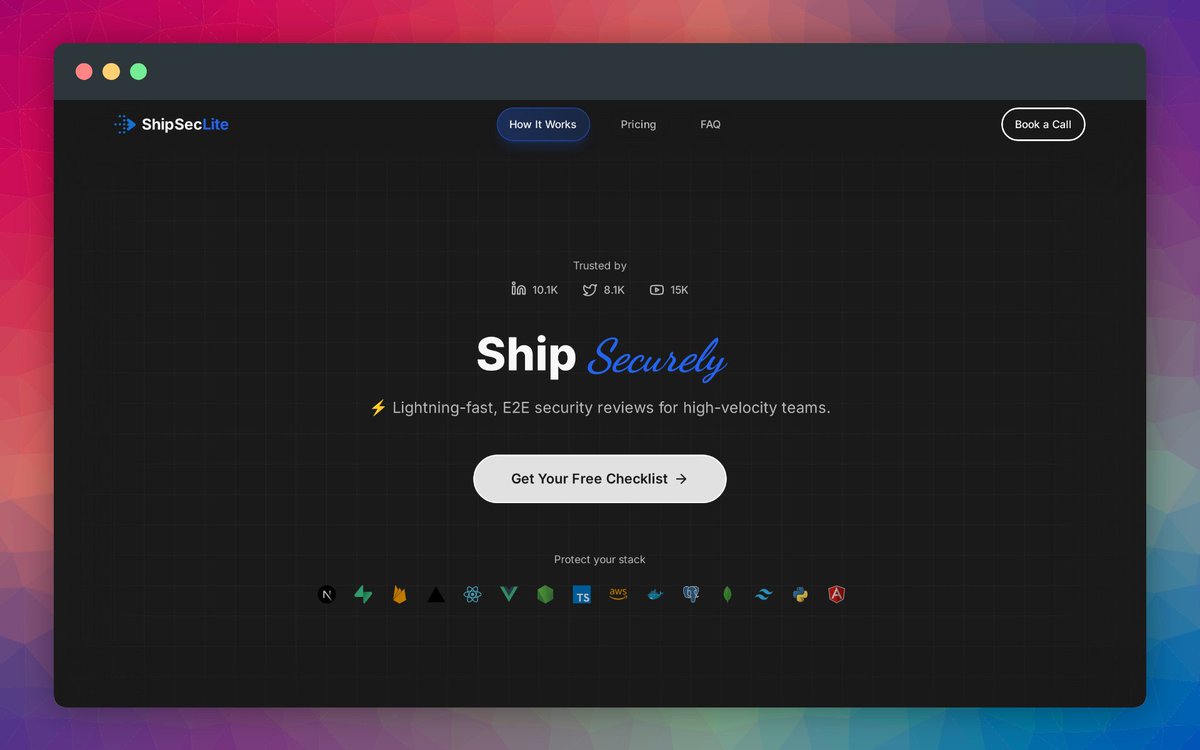 Couldn't be a better time to launch lite.shipsec.ai 🚀

A one-time fee for stress free launch.

For the #Builders and #indiedev community, go get your free checklist here.
Please, let us know if you're launching a new product 🙌