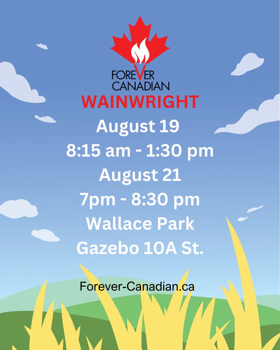 Serena Mah (@serenacmah) on Twitter photo This wonderful woman named Marie tells us she’s taking the time to bring #forevercanadian to #wainwright Aug 19 & Aug 21.
Please say hi! Thank you🇨🇦❤️
<a href="/LukaszukAB/">Thomas A. Lukaszuk</a> #ableg #abpoli #cdnpoli This wonderful woman named Marie tells us she’s taking the time to bring #forevercanadian to #wainwright Aug 19 & Aug 21.
Please say hi! Thank you🇨🇦❤️
<a href="/LukaszukAB/">Thomas A. Lukaszuk</a> #ableg #abpoli #cdnpoli