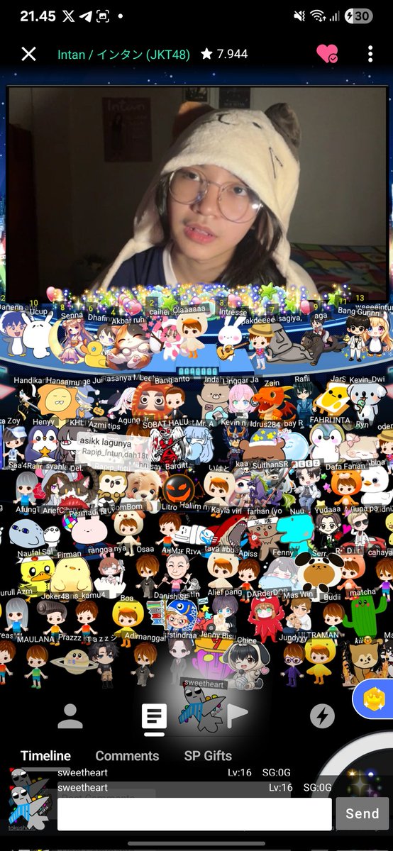 makasii ya tun live malem ini <a href="/N_IntanJKT48/">Nur Intan</a> #NurInLive