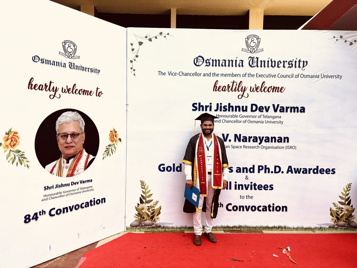 I was honored to receive my PhD in Information Technology from Osmania University, awarded by the distinguished Chairman of ISRO, Dr. V. Narayanan, and conferred in the esteemed presence of Vice Chancellor M. Kumar. I extend my deepest gratitude to my PhD Guide, Friends &amp; Family