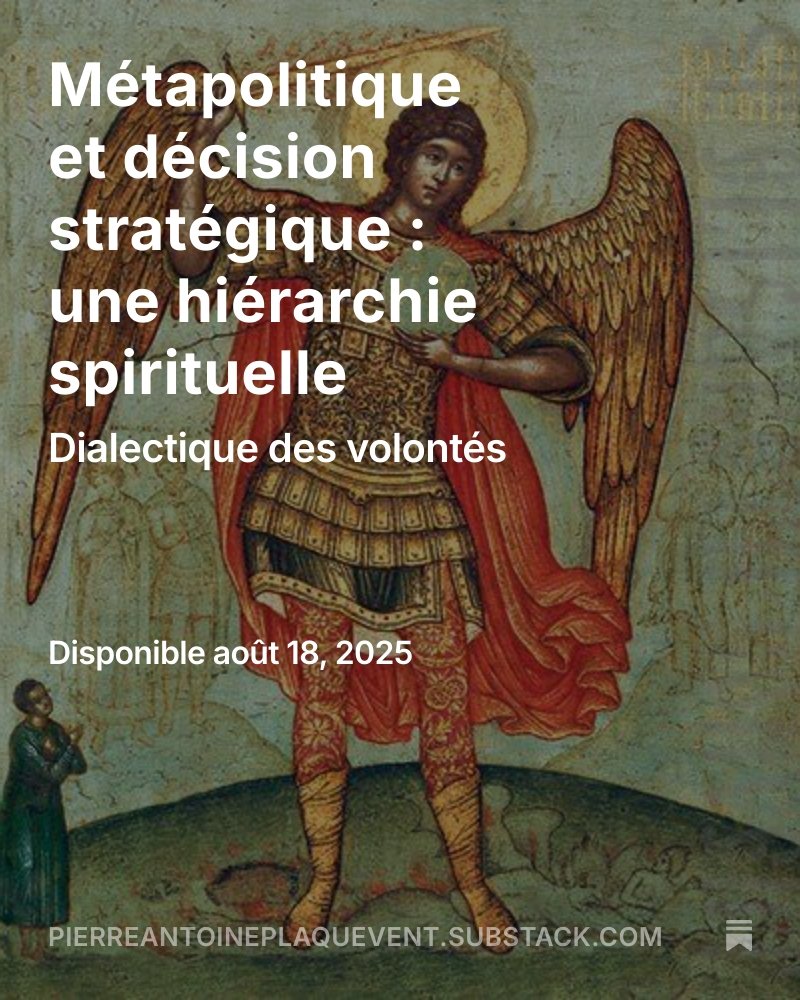 Pierre-Antoine Plaquevent (@paplaquevent) on Twitter photo Métapolitique et décision stratégique : une hiérarchie spirituelle
open.substack.com/pub/pierreanto…
<a href="/Youssef_Hindi/">Youssef Hindi</a> <a href="/stratpol_site/">Stratpol</a> <a href="/edouardhusson/">Edouard Husson</a> <a href="/er_natio/">Égalité & Réconciliation</a> <a href="/f_asselineau/">François Asselineau 🇫🇷</a> Métapolitique et décision stratégique : une hiérarchie spirituelle
open.substack.com/pub/pierreanto…
<a href="/Youssef_Hindi/">Youssef Hindi</a> <a href="/stratpol_site/">Stratpol</a> <a href="/edouardhusson/">Edouard Husson</a> <a href="/er_natio/">Égalité & Réconciliation</a> <a href="/f_asselineau/">François Asselineau 🇫🇷</a>