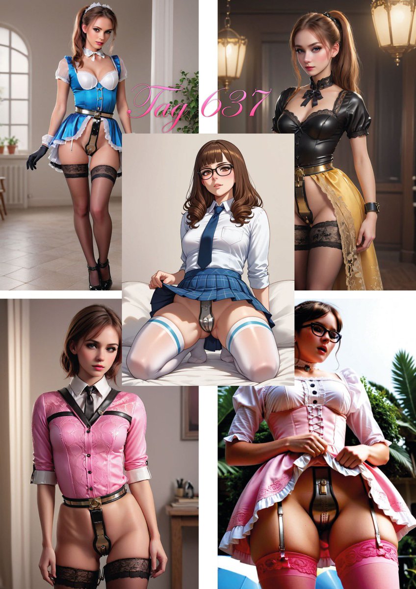 Meine Herrin <a href="/Ks_DomFacette/">Mistress Lexi Pearl 🏳️‍🌈 she/her</a> hat sich eine Collage aus alten KI Bildern gewünscht. In der Mitte ist ein neues Bild.