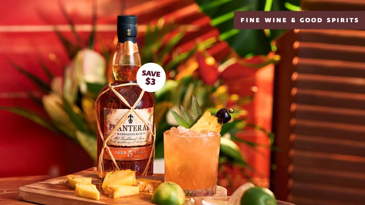 Planteray Barbados Rum 5 Year Old offers smooth notes of tropical fruits, vanilla and caramel. Now $3 off, enjoy over ice or in a cocktail. 
ow.ly/6qEu50WFCAE