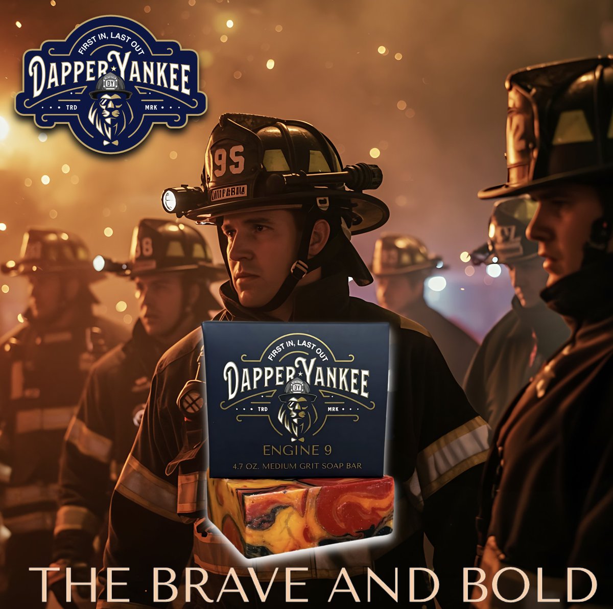 Honor the brave men and women of the firefighter community with our heroic Engine 9 natural bar of soap.

It's brave, bold, and a contribution is made to support firefighter organizations with every bar sold! 
FOLLOW @dapperyankee!

#firefighting #firefighter #NaturalSkinCare