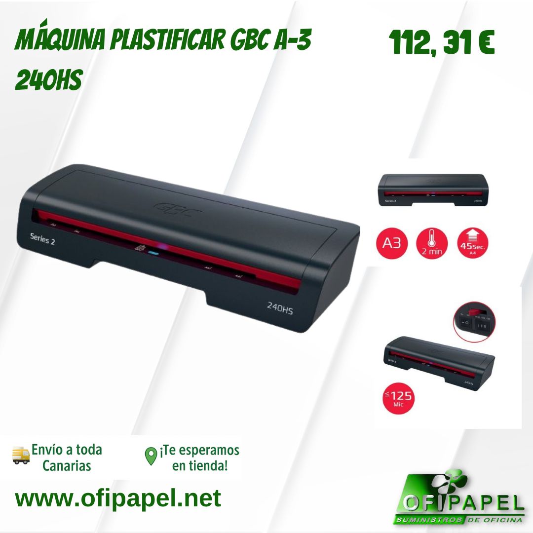 Dale un toque profesional a tus documentos con la 𝐌á𝐪𝐮𝐢𝐧𝐚 𝐏𝐥𝐚𝐬𝐭𝐢𝐟𝐢𝐜𝐚𝐝𝐨𝐫𝐚 𝐆𝐁𝐂 𝐀𝟑 𝟐𝟒𝟎𝐇𝐒

✅ Ideal para oficinas, colegios y uso personal⁣⁣⁣
✅ Rápida, práctica y resistente⁣⁣⁣
✅ Tamaño A3 para mayor versatilidad⁣⁣
ofipapel.net