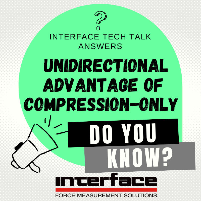 A compression-only load cell is optimized for a single direction of force measurement. interfaceforce.com/unidirectional… Unlike a universal load cell, its internal flexure and strain gage configuration are engineered to maximize performance in unidirectional applications. #loadcells