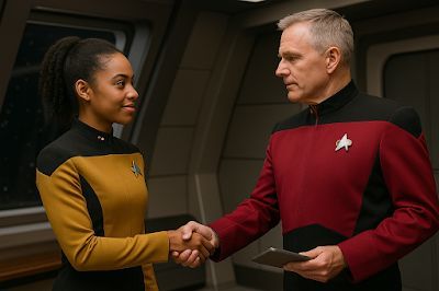 ussdauntless's tweet photo. Congrats to PO2 Davis on her promotion! Recognized for stellar dedication &amp; reliability, she keeps USS Dauntless running at peak efficiency. Here’s to the next chapter in her Starfleet journey! 

https://t.co/pI3Bbw2iN4

#StarfleetLife https://t.co/SJ4FyAi6lM