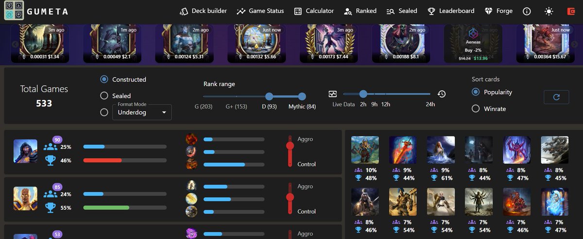 Banner on GUMETA updated! Now you can keep an eye on deals while using Gumeta/GUvrs. Have fun: ) <a href="/Immutable/">Immutable</a>  <a href="/GodsUnchained/">Gods Unchained</a>