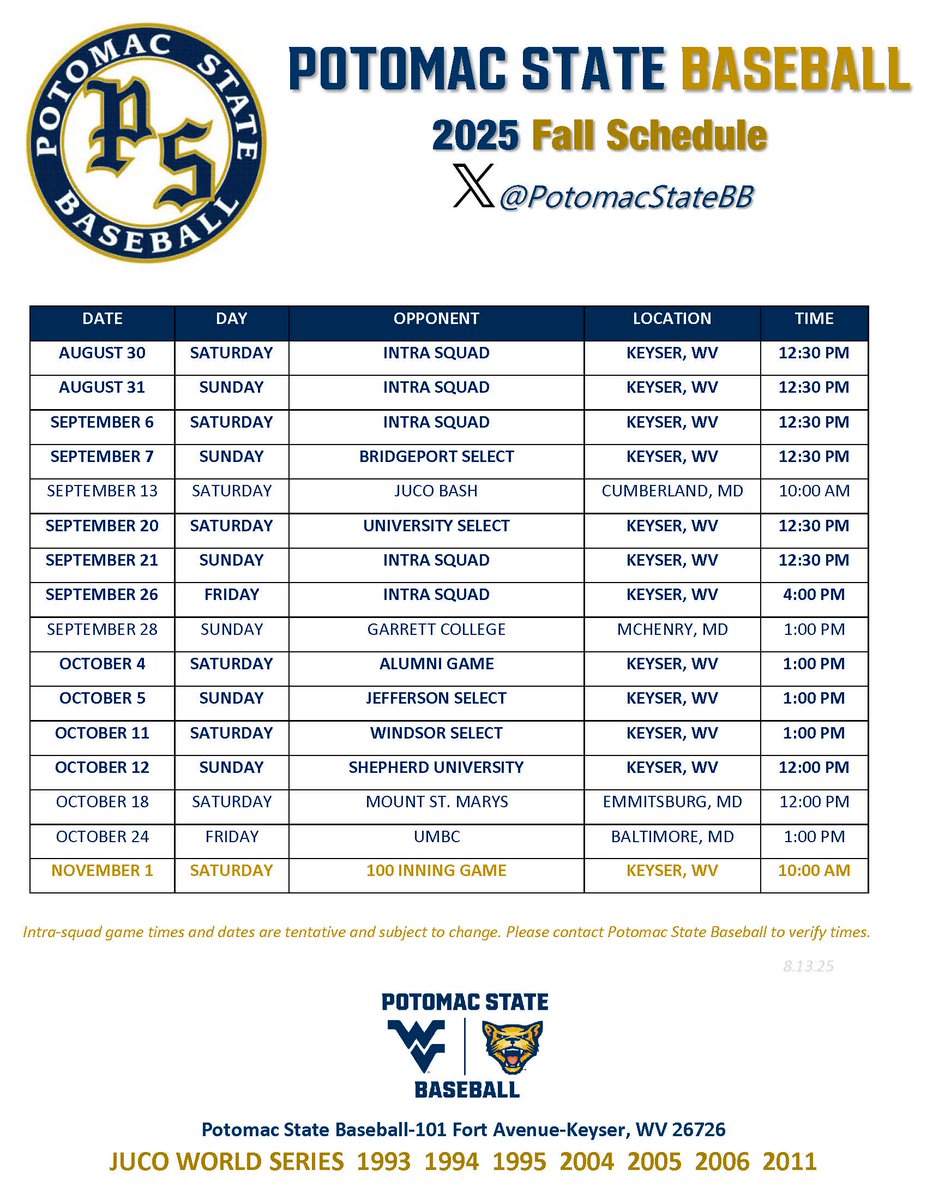 Potomac State Baseball tweet media
