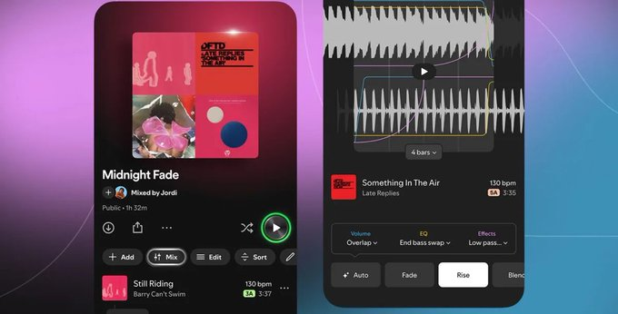 MUSlCPOP's tweet photo. Spotify lança novo recurso PREMIUM que permite aos usuários criar TRANSIÇÕES personalizadas entre as músicas. https://t.co/SeiVvAokAP