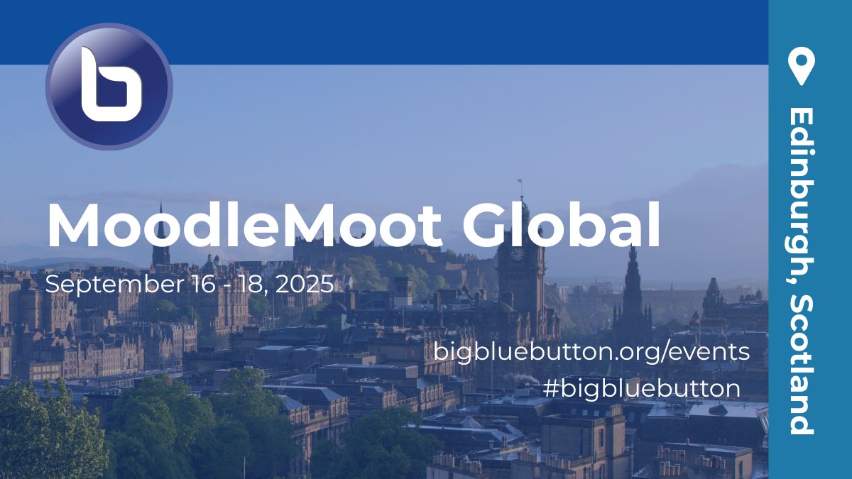 We’re headed to Edinburgh, Scotland for #MootGlobal25 – Sept 16–18! 🏴󠁧󠁢󠁳󠁣󠁴󠁿

Catch our co-founder Fred Dixon’s session on building engaging virtual classrooms with #BigBlueButton. 

Learn more &amp; register: ow.ly/MBoR50WHboY 

#EdTech #Moodle