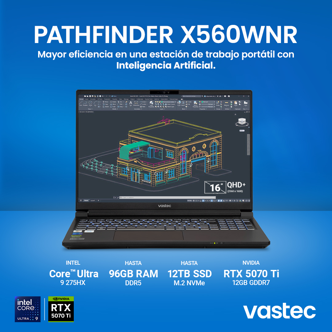 VastecOficial's tweet image. La Vastec PATHFINDER X560WNR es la estación de trabajo portátil que combina la potencia de Intel® Core™ Ultra y NVIDIA® RTX con la Inteligencia Artificial para acelerar sus proyectos más exigentes. 
🔗acortar.link/nLVyHr
 #IntelCoreUltra9 #EstacionDeTrabajo  #NVIDIARTX