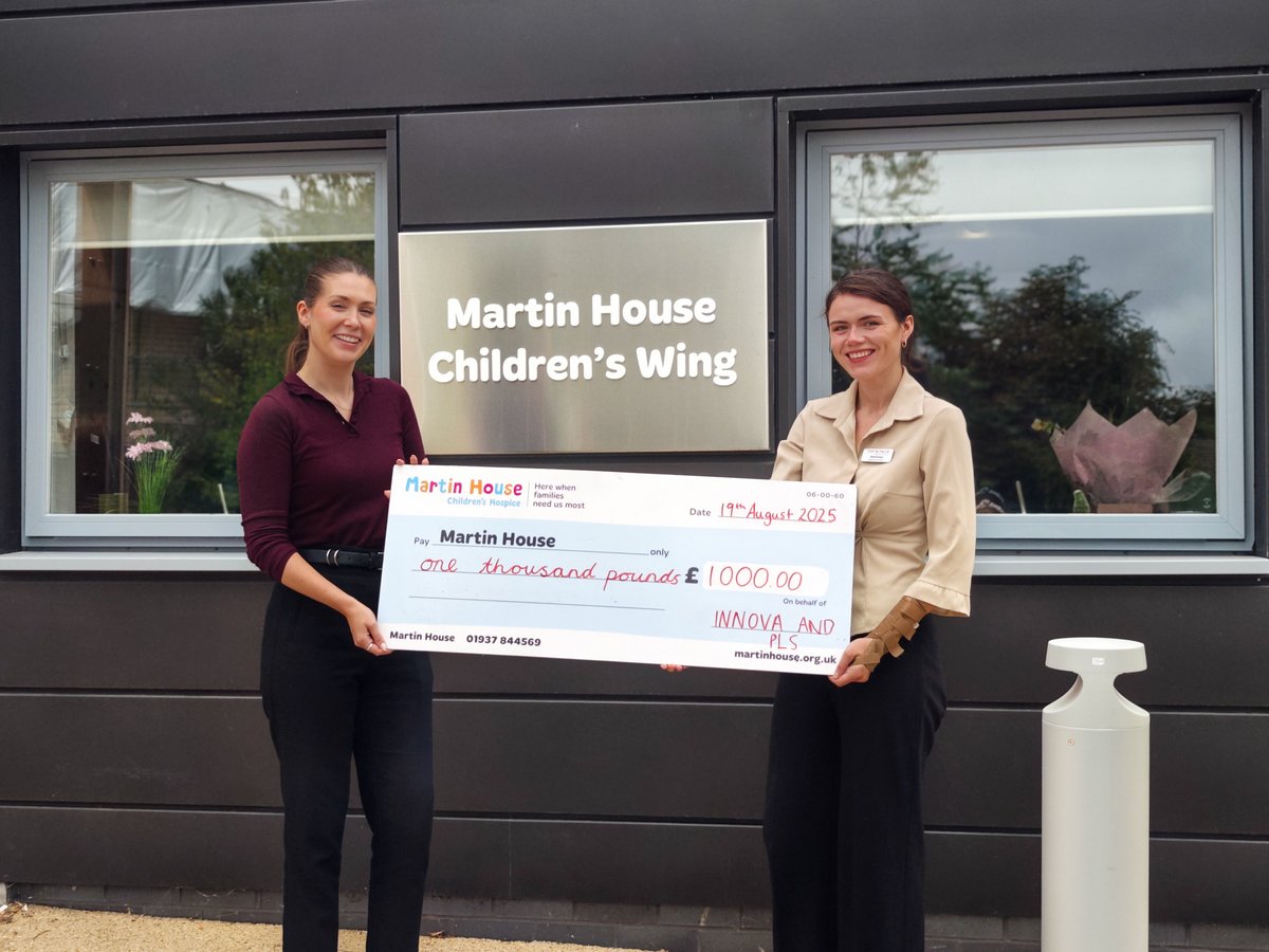 Innova Care Concepts (@innova_care) on Twitter photo We’re proud to share that Innova Care Concepts and PLS have made a £1,000 donation to support the work of <a href="/MartinHouseCH/">Martin House Children's Hospice</a> 💙
Pictured: Our own Jodie Parkin-Smith presenting the donation to Beth Brown of Martin House.
#InnovaCare #PLS_UK #MartinHouse #HospiceSupport #GivingBack We’re proud to share that Innova Care Concepts and PLS have made a £1,000 donation to support the work of <a href="/MartinHouseCH/">Martin House Children's Hospice</a> 💙
Pictured: Our own Jodie Parkin-Smith presenting the donation to Beth Brown of Martin House.
#InnovaCare #PLS_UK #MartinHouse #HospiceSupport #GivingBack