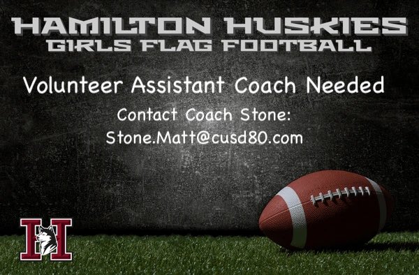 HHSGirlsFlag's tweet photo. With our Girls Flag Football program growing larger each year, we need more coaches to support our varsity and JV teams. If you’re interested in a volunteer coaching position, please email at stone.matt@cusd80.com. @HHS_Athletics_1 @CUSDAthletics https://t.co/9F301x2lUM