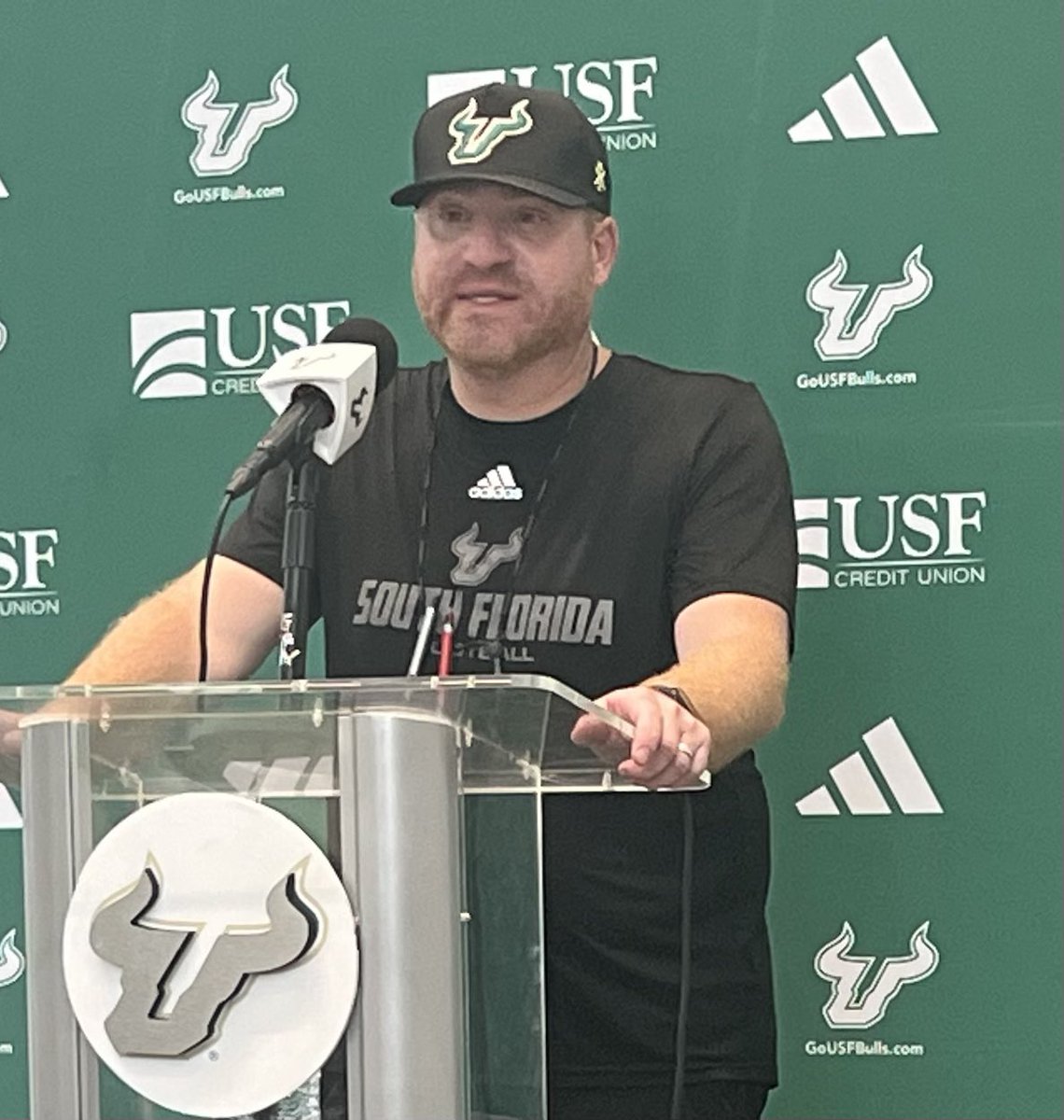 Jim Louk (@usfjimlouk) on Twitter photo Alex Golesh after today’s practice: “We’re in a good place”. Says game plans are almost done. Urges fans to come out to the game. <a href="/USFFootball/">USF Football</a> Alex Golesh after today’s practice: “We’re in a good place”. Says game plans are almost done. Urges fans to come out to the game. <a href="/USFFootball/">USF Football</a>
