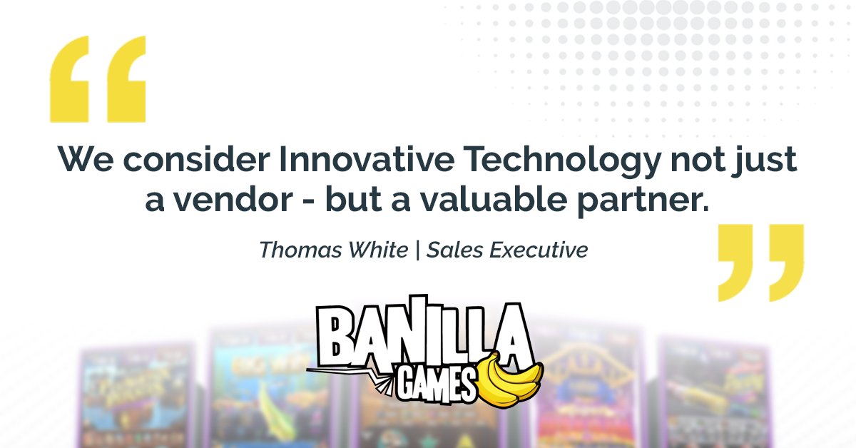 notevalidators's tweet image. Thanks to @BanillaGames for the fantastic feedback!
"What truly sets Innovative Technology apart, is the responsiveness and professionalism of their team. They understand our needs and are always willing to go the extra mile to ensure everything runs smoothly."