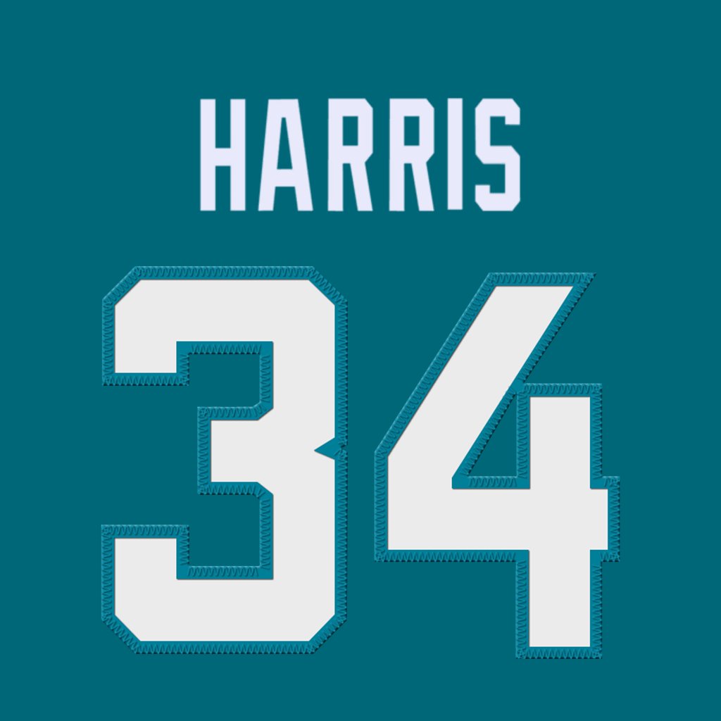 nfl_jersey_num's tweet photo. Jacksonville Jaguars RB Kevin Harris (@kevoharris1) is wearing number 34. Last assigned to Zech McPhearson. #DUUUVAL https://t.co/NX55Vi1ter